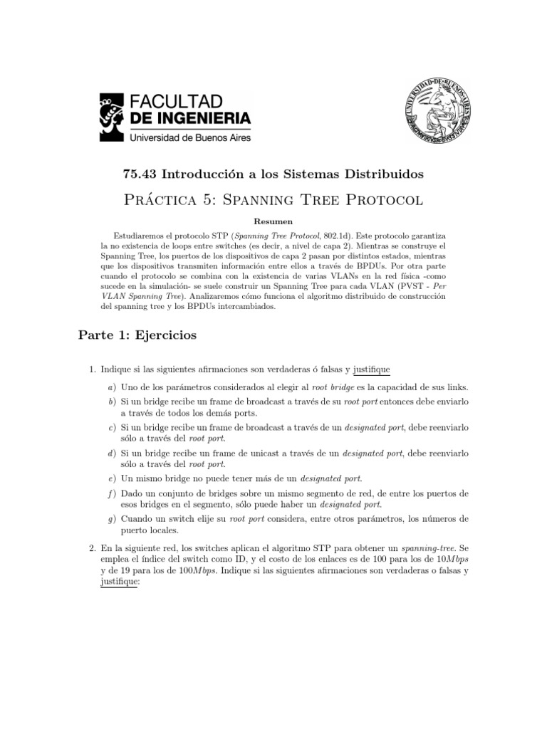 Practica STP | PDF | Conmutador de red | Estándares informáticos