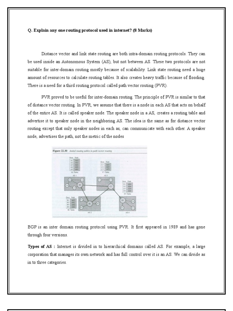 Routing Algorithm / Border Gateway Protocol (BGP) | PDF | Routing ...