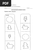 Ujian Diagnostik Matematik Tahun 1 Pendidikan Khas