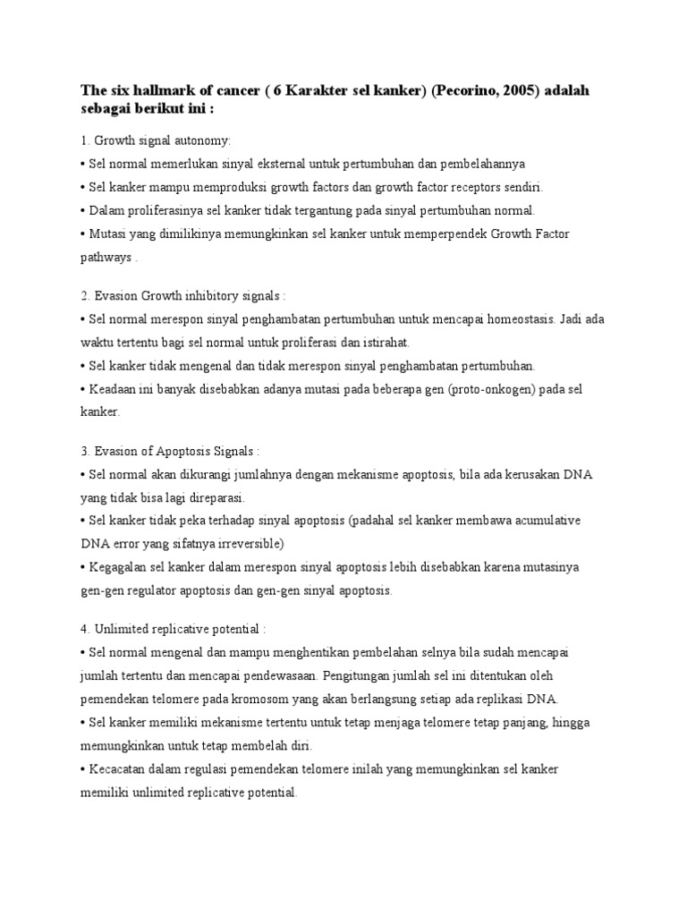 Sifat Sel Kanker