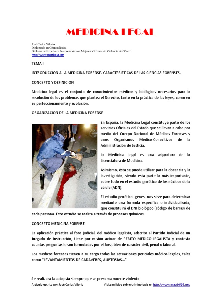 Medicina Legal y Diagnóstico de Muerte | PDF | Jurisprudencia médica ...