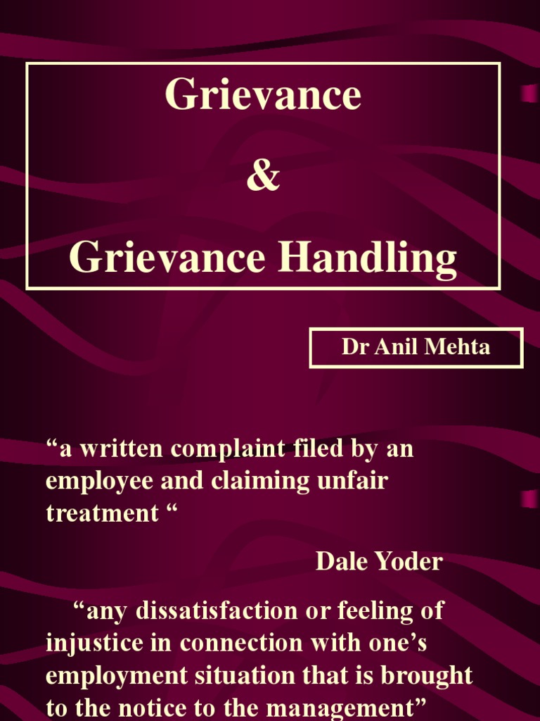 Grievance & Grievance Handling: DR Anil Mehta | PDF | Employment | Government Information