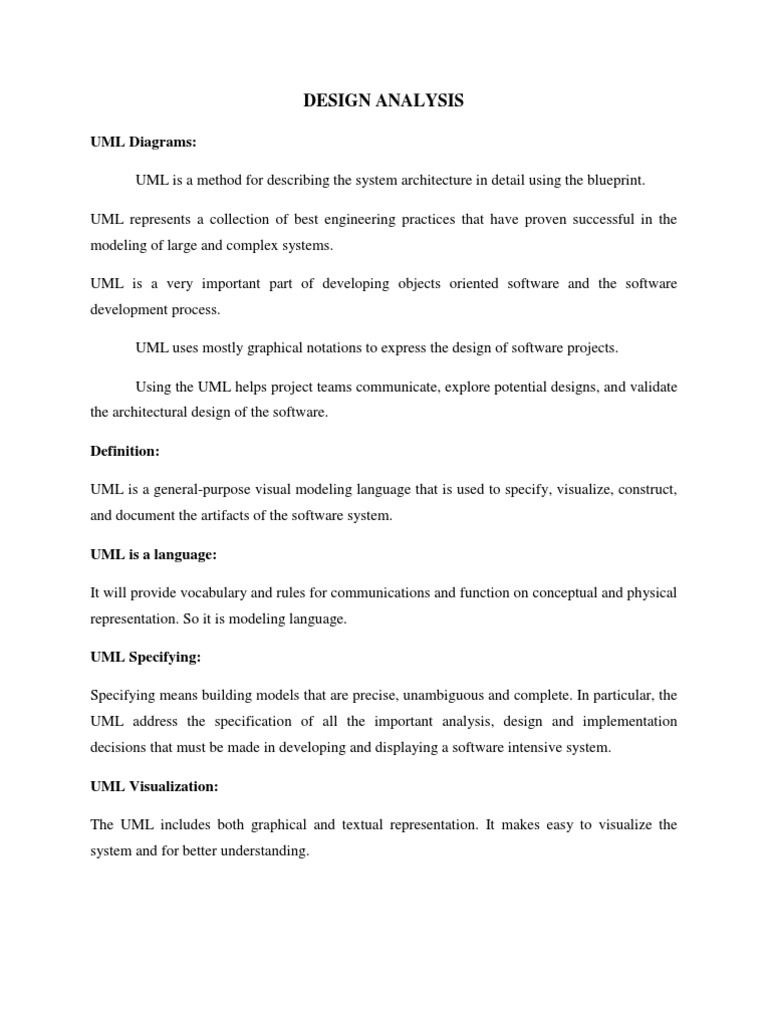 UML Diagrams for Software Design Analysis | PDF
