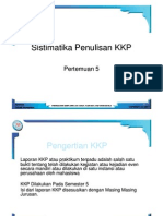 Pertemuan 05 Sistematika Penulisan KKP