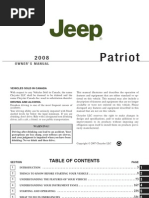 2008 Manual de Propietario Jeep Patriot