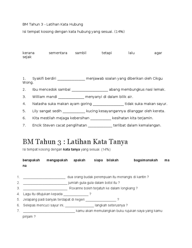 Bahasa Melayu Tahun 3 Pdf