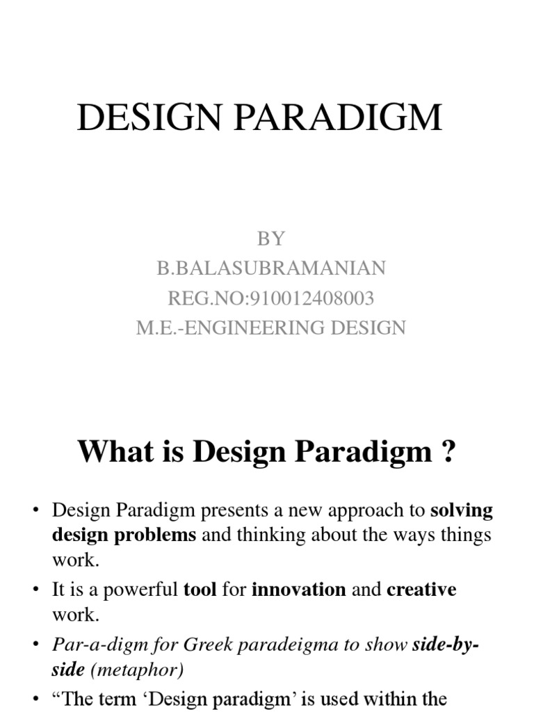Understanding Design Paradigms | PDF | Metaphor | Paradigm