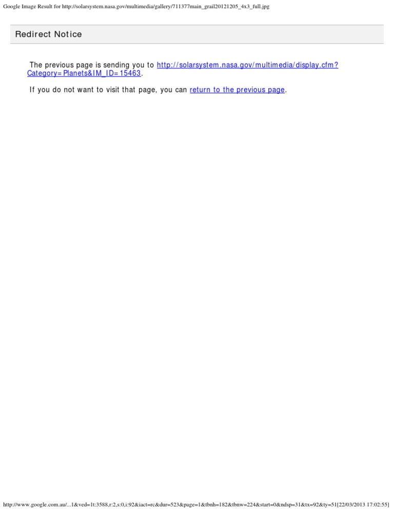 Google Image Redirect for NASA Gallery | PDF