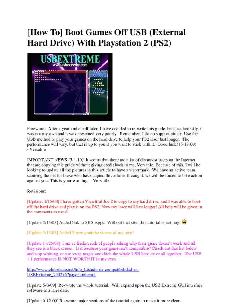 Boot PS2 Games from USB Drive Guide | PDF | Usb Flash Drive | Dvd