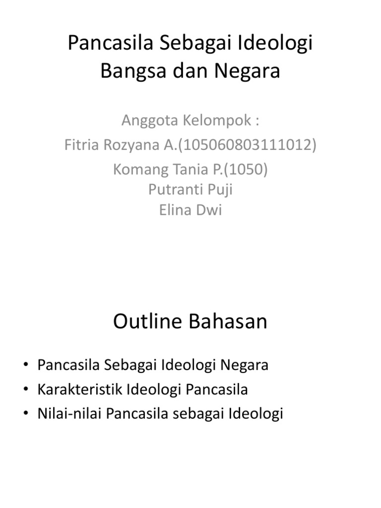 Pancasila Sebagai Ideologi Bangsa Dan Negara Ppt