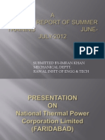 PROJECT REPORT OF SUMMER TRAINING                            JUNE-JULY-2012