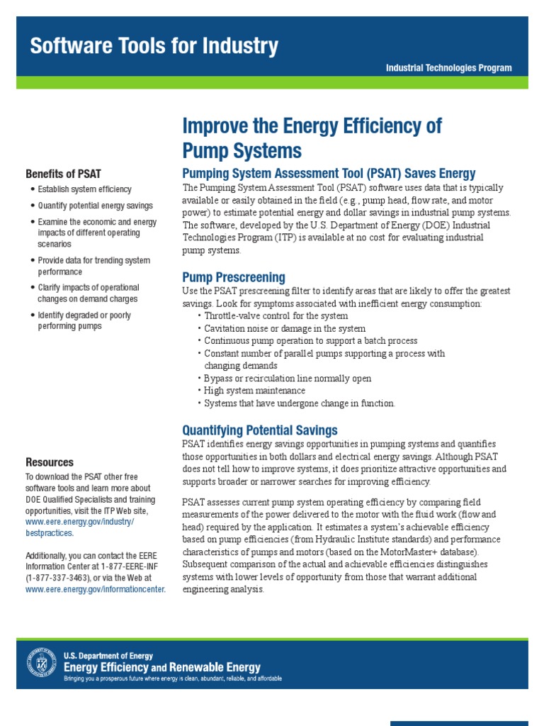 Energy Savings with Pumping System Tool | PDF | Business | Computers