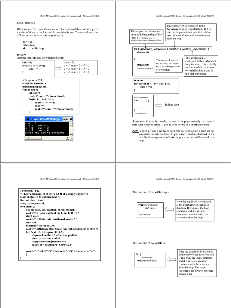Loop / Iteration Beginning of Each Loop Iteration. If It Is | PDF ...