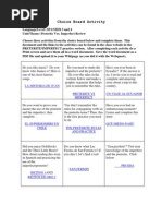 Preterite Vrs Imperfect Choice Board