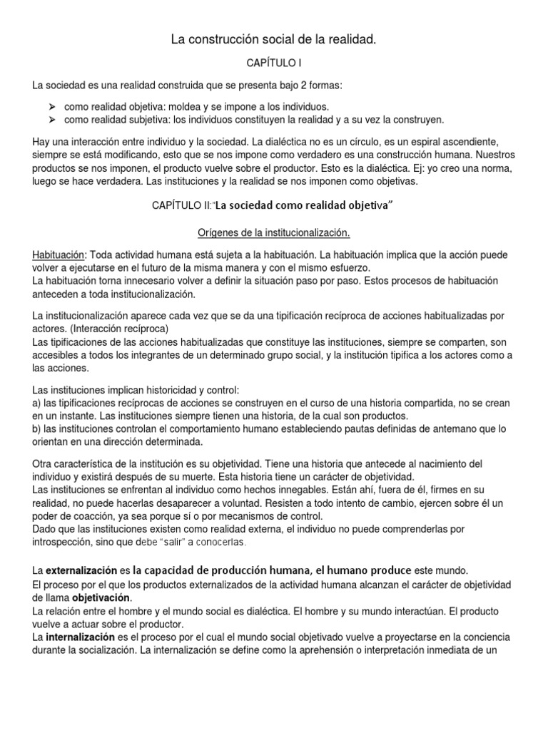 Berger Y Luckmann Pdf Socialización Conocimiento