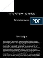 Annie-Rose Horne-Peddie: Summative Review
