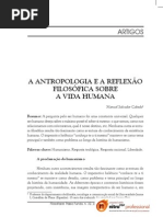 A ANTROPOLOGIA E A REFLEXÃO FILOSOFICA SOBRE A VIDA HUMANA na vida do proprio homem