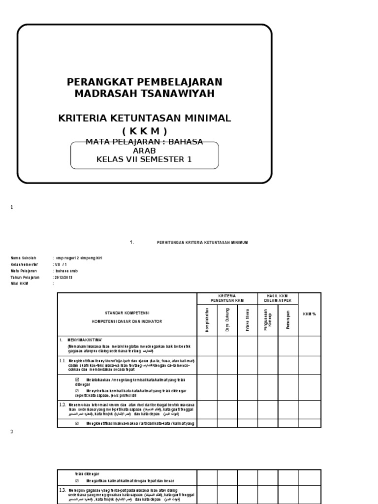 8 Kkm Bahasa Arab Kls Vii Apasih surat berhenti kerja itu? scribd