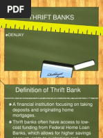 Thrift Banks Reporting banking and finance 