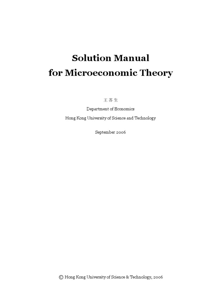 Solution Manual | PDF | Long Run And Short Run | Economic Equilibrium