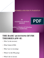 Fdi Theories and Foreign Direct Investments in Pakistan