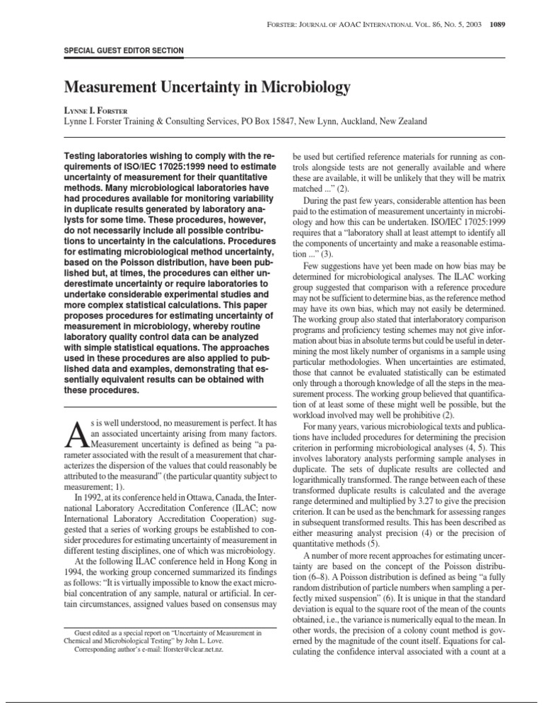 Estimating Uncertainty of Measurement in Microbiology Using Routine