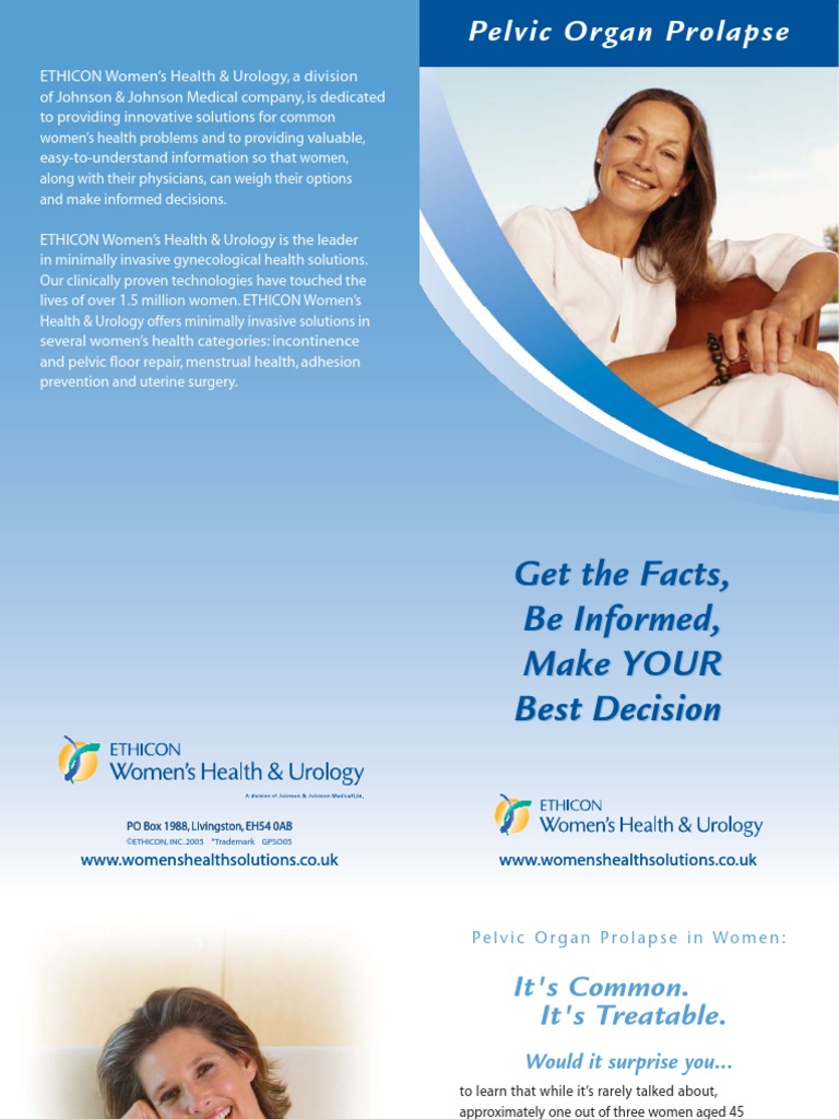 Prolift Patient Brochure PDF Vagina Urinary Incontinence