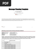 Message Planning Template: Published By: DWS Associates (651) 315-7588