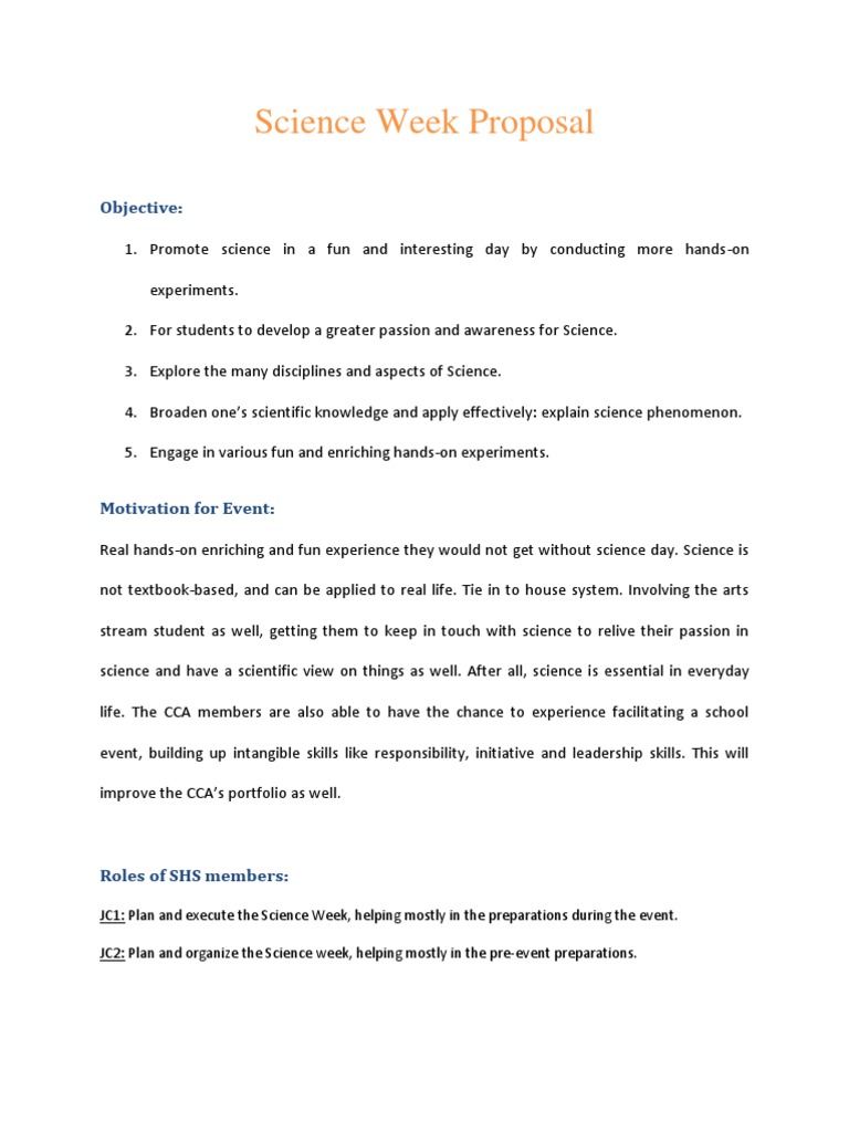 Why? Everyday Science jc2 Science Week Proposal 2 June | PDF | Ph