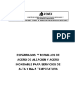 Nrf-027-Pemex-2001 ESPÁRRAGOS Y TORNILLOS DE ACERO DE ALEACIÓN Y ACERO INOXIDABLE PARA SERVICIOS DE ALTA Y BAJA TEMPERATURA