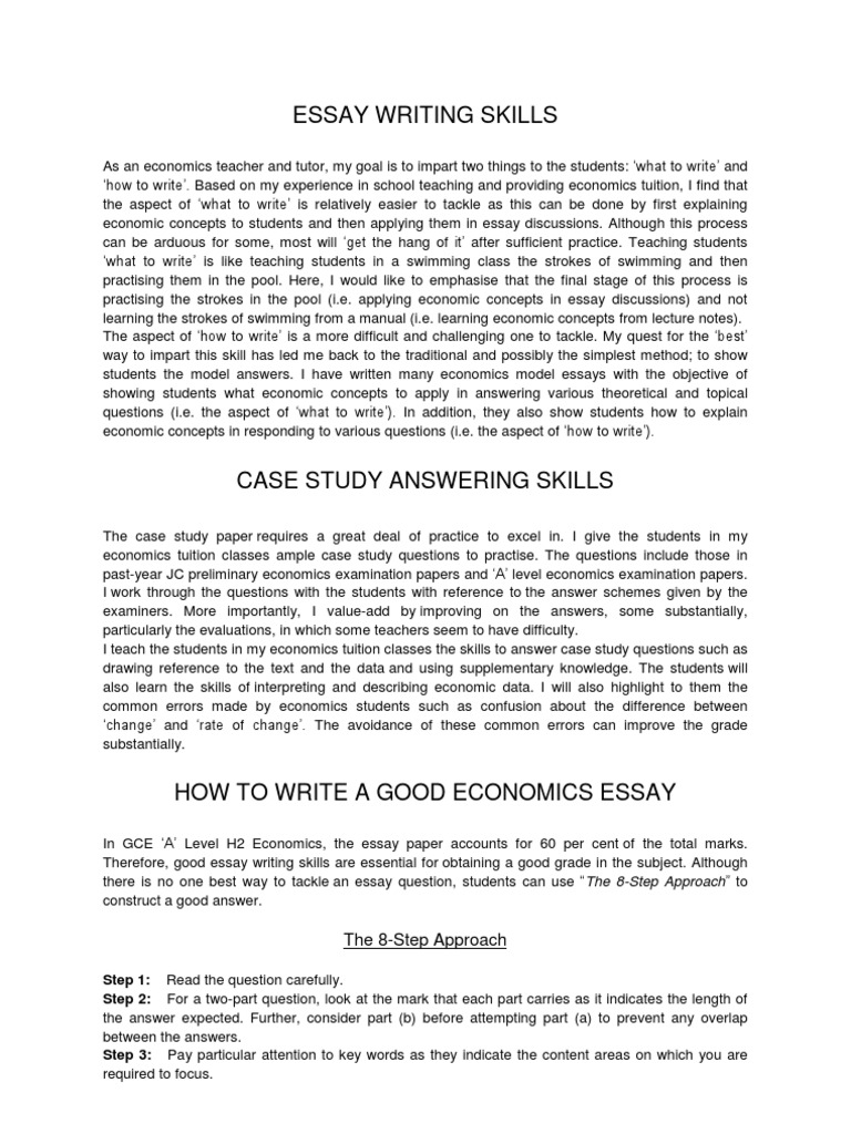 essay questions about writing skills