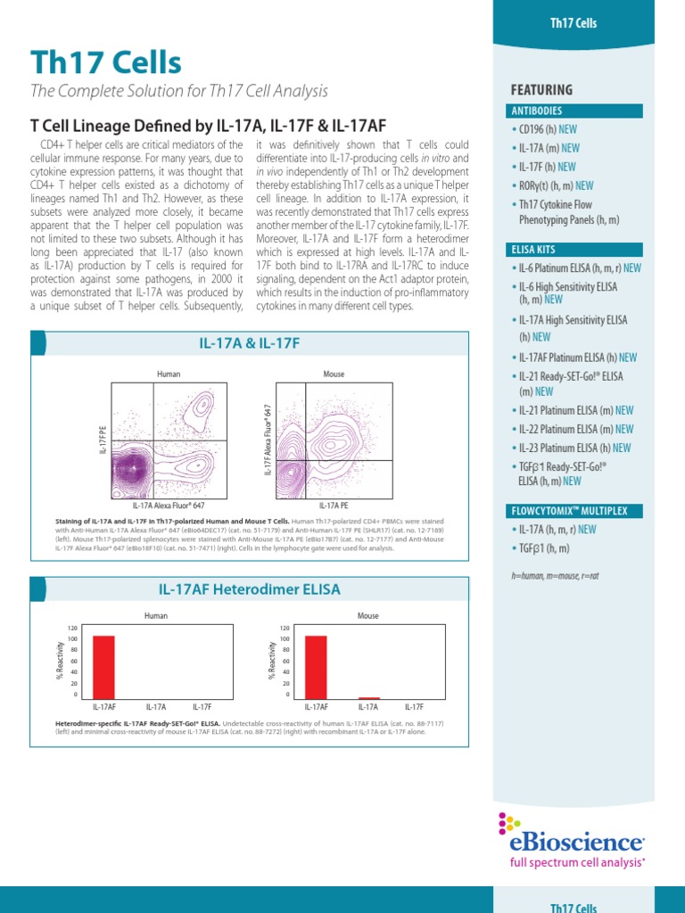 Th17 Cells: The Complete Solution For Th17 Cell Analysis | PDF | T ...