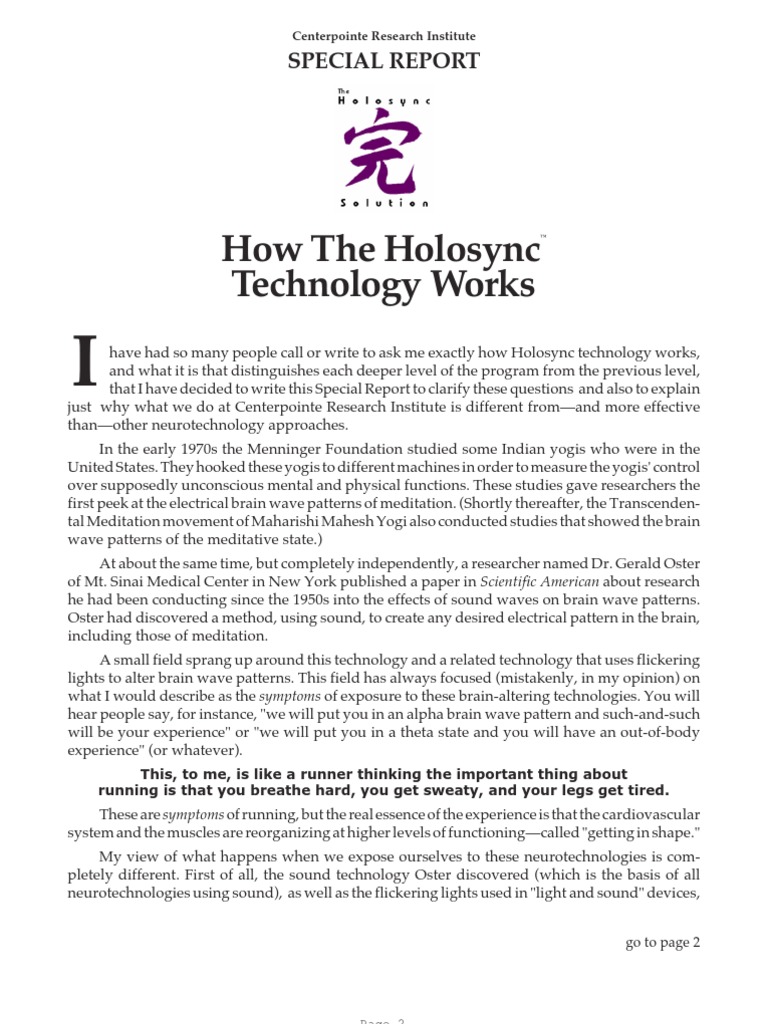 Holosync - How It Works | PDF | Neural Oscillation | Brain