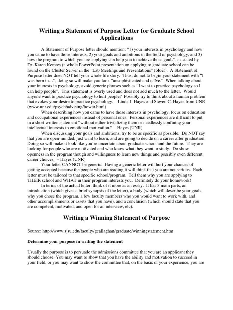 writing a statement of purpose for phd program