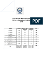 West Bengal State University M. Sc. Anthropology Syllabus 2009