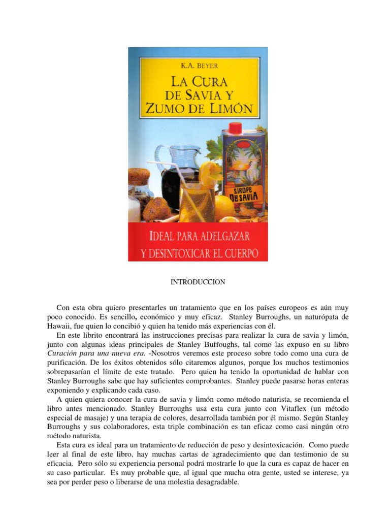 La Cura De Savia Y Zumo De Limon K A Beyer Pdf Polen Alimentos