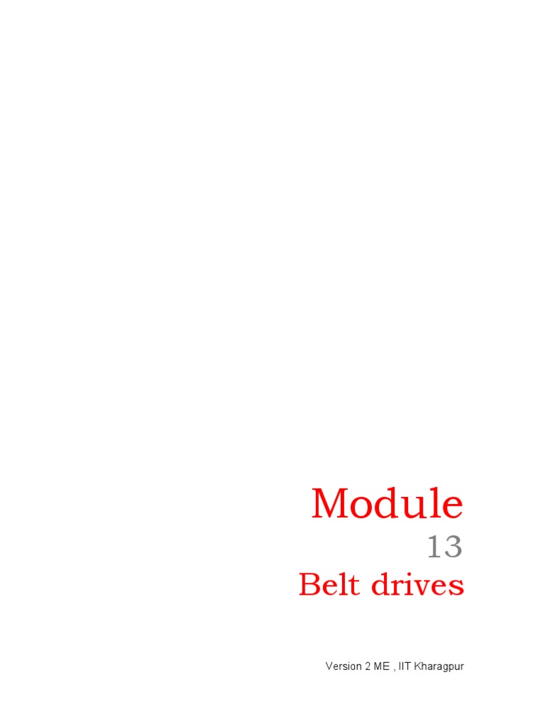 38 Design of Flat Belt Drives PDF Belt (Mechanical) Strength Of