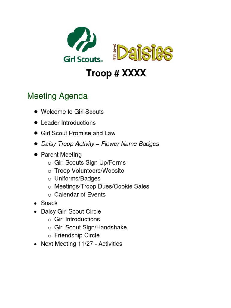 Girl Scouts Parents Meeting | PDF | Scouting | Youth Organizations