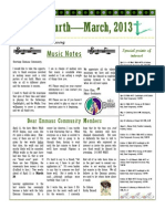 Go Fourth-March, 2013: Music Notes