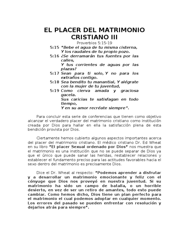 Placer en el Matrimonio Cristiano | PDF | Cristo (título) | Amor