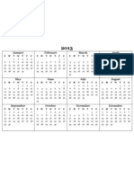 2013 Yearly Calendar