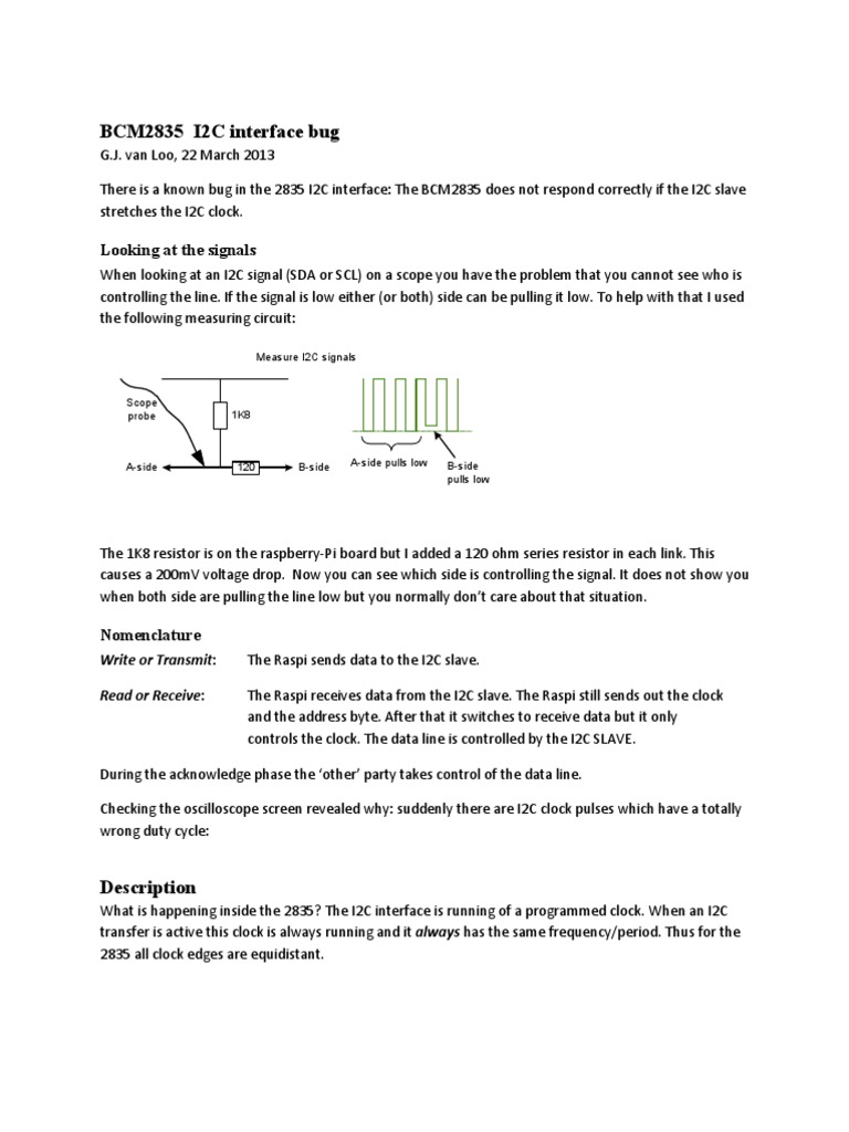 BCM2835 I2C Clock Stretching Issue | PDF | Computer Hardware | Digital ...