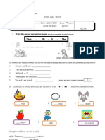 COLEGIO SAINT PHILLI OF NERY 2 SECTOR: ENGLISH TEST