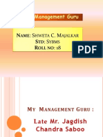 Topic: Management Guru:: S C. M: S: 18
