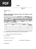 Contoh Surat Kebenaran Penggunaan Kenderaan