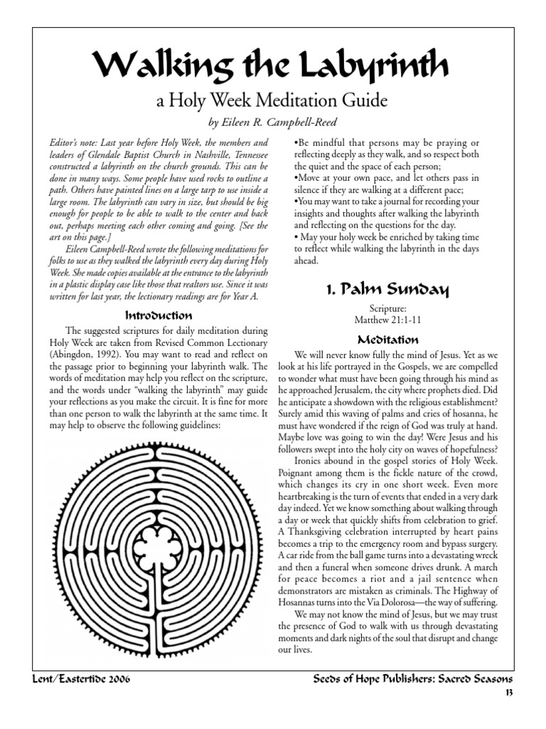 Holy Week Labyrinth Guide | PDF | Gospel Of John | Jesus