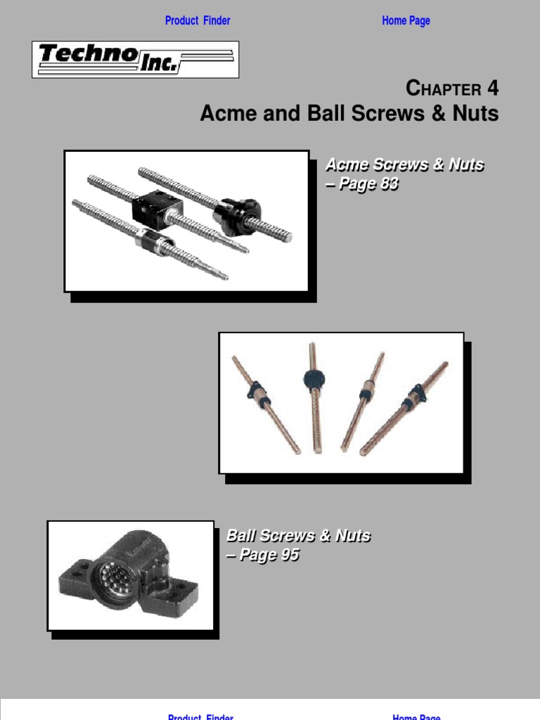 Acme Ball Screws PDF Screw Metalworking