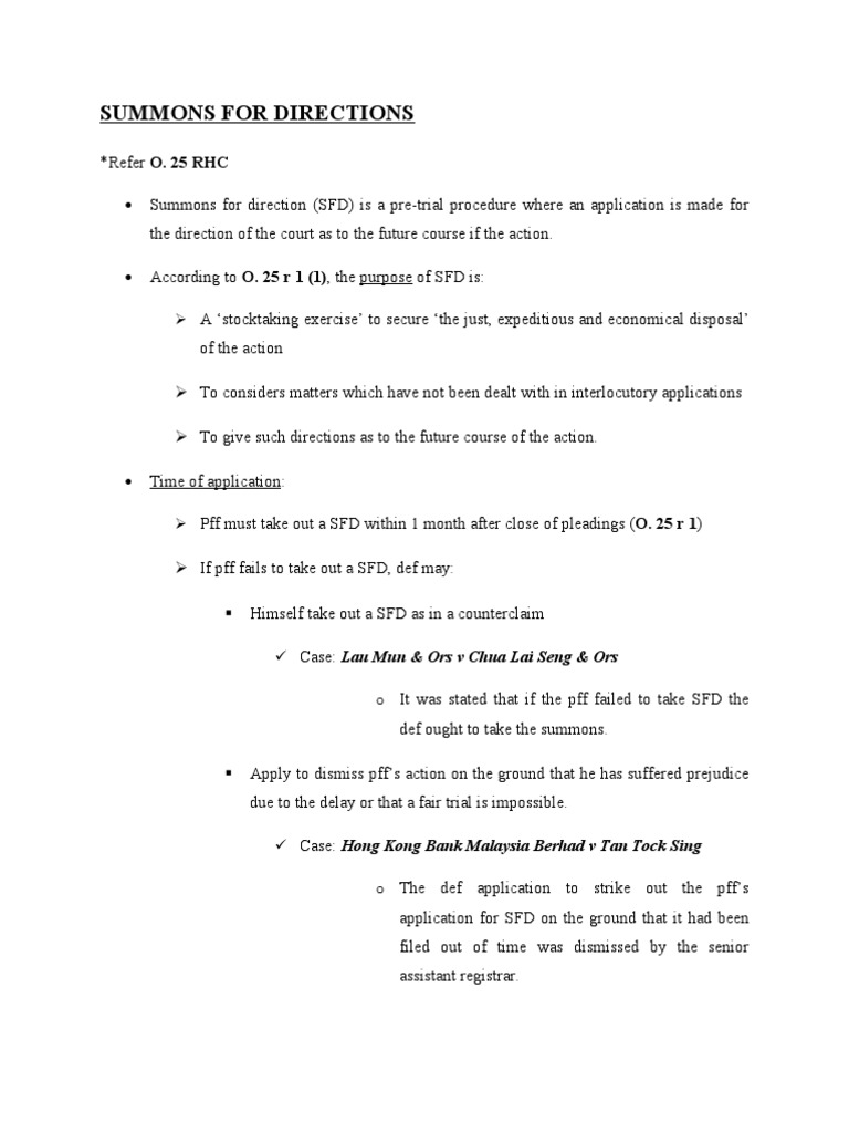 Summons for direction setting down for trial dismissed for want of