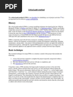 Critical Path Method