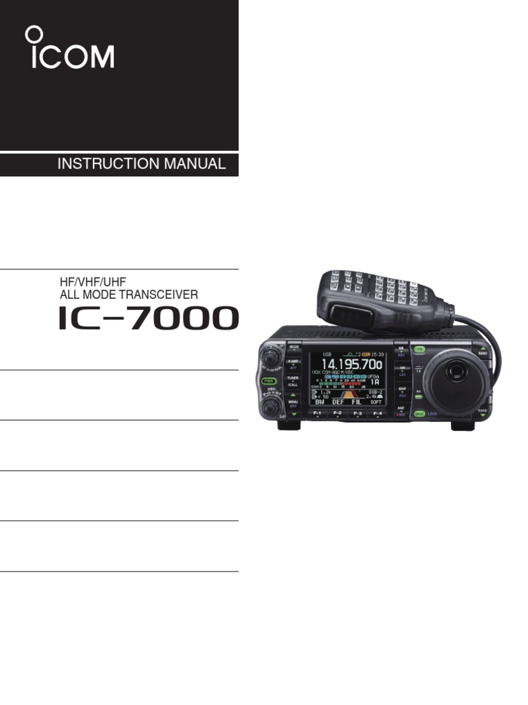IC7000 User Manual Electrical Connector Microphone